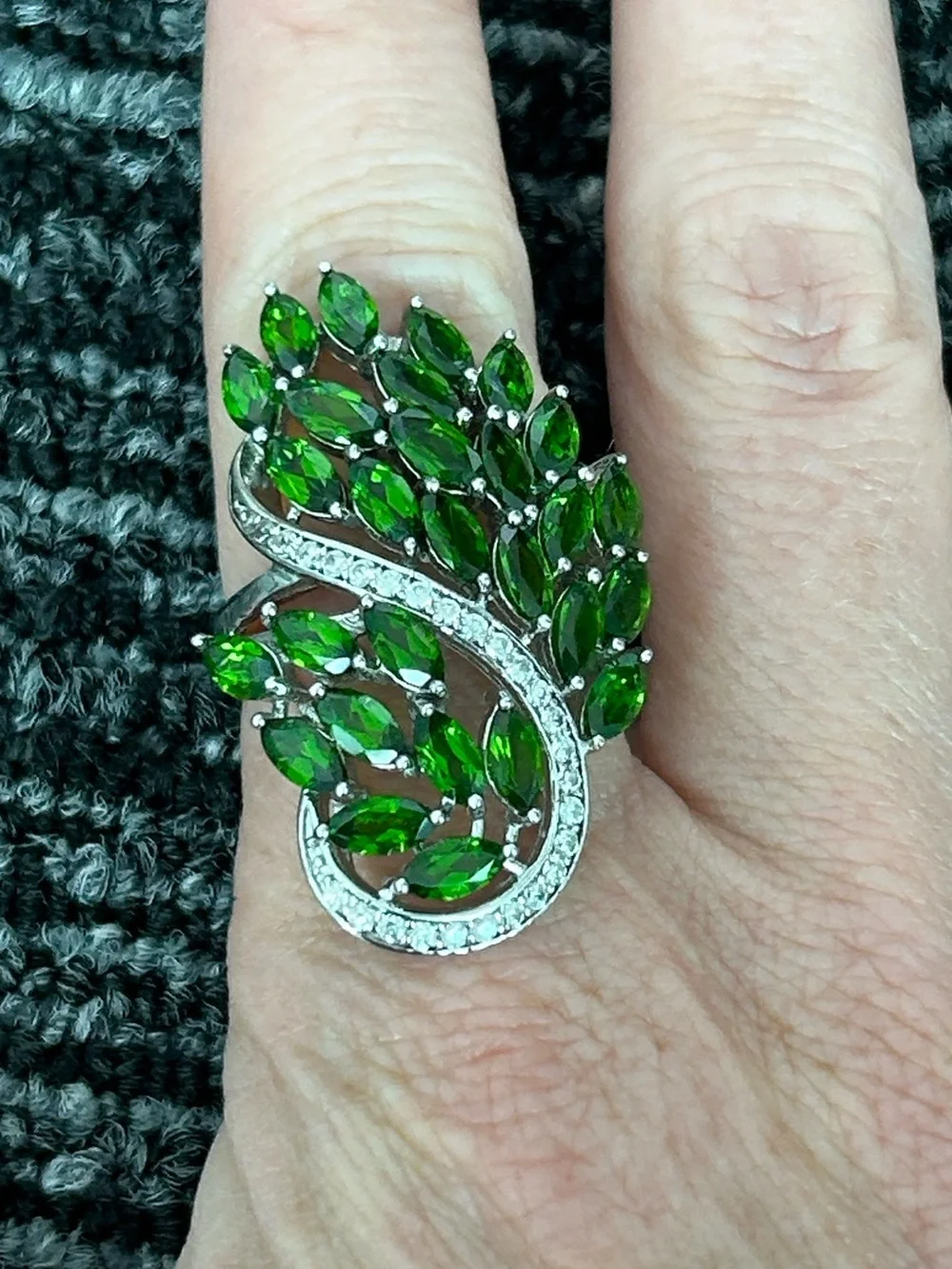 Green Peacock Cocktail Ring